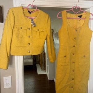 NWT J. Crew Yellow Dress & Jacket Set